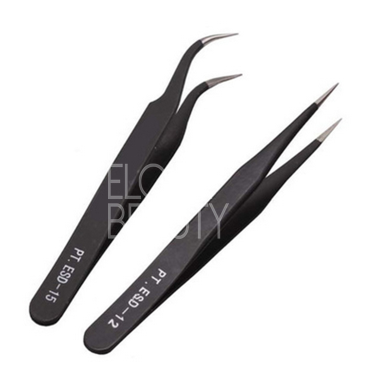 Private label colored eyelash extensions with eyelash tweezers ES17